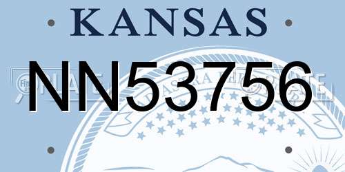 NN53756 Kansas License Plate