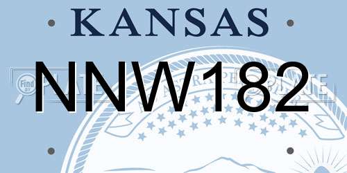 NNW182 Kansas License Plate