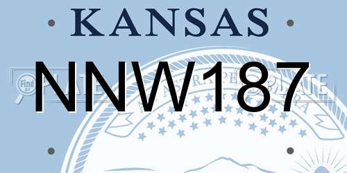 NNW187 Kansas License Plate