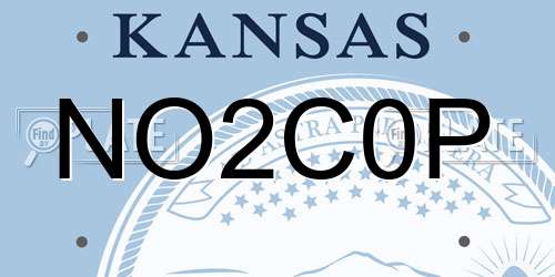 NO2C0P Kansas License Plate