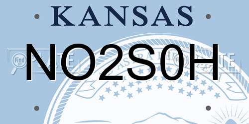NO2S0H Kansas License Plate