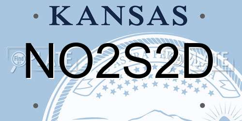 NO2S2D Kansas License Plate