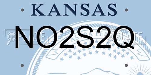 NO2S2Q Kansas License Plate