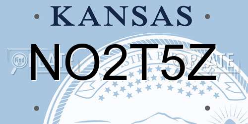 NO2T5Z Kansas License Plate