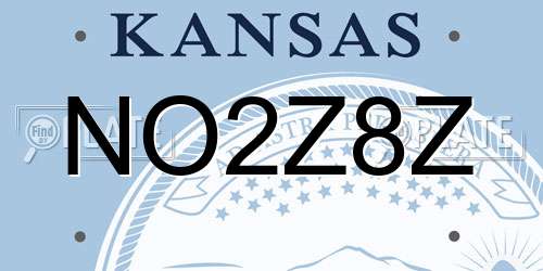 NO2Z8Z Kansas License Plate