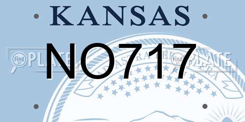 NO717 Kansas License Plate