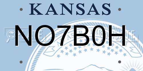 NO7B0H Kansas License Plate