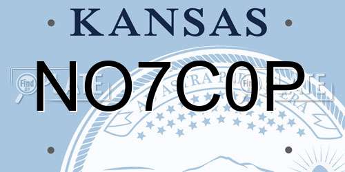NO7C0P Kansas License Plate