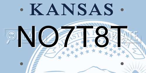 NO7T8T Kansas License Plate