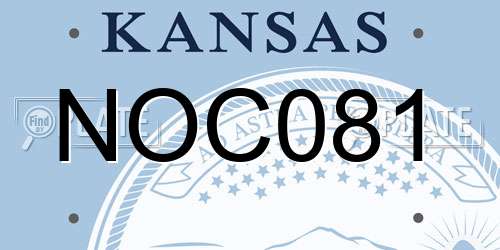 NOC081 Kansas License Plate