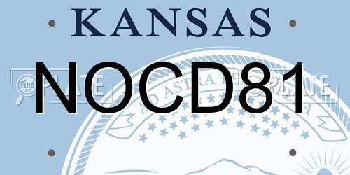 NOCD81 Kansas License Plate