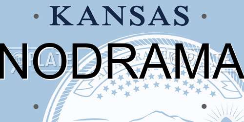 NODRAMA Kansas License Plate