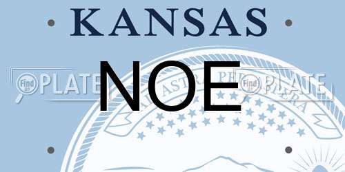 NOE Kansas License Plate