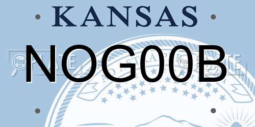 NOG00B Kansas License Plate