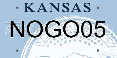 NOGO05 Kansas License Plate