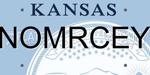 NOMRCEY Kansas License Plate