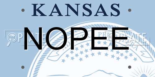 NOPEE Kansas License Plate