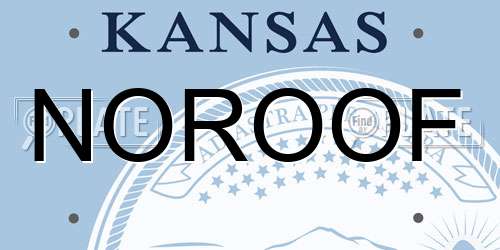 NOROOF Kansas License Plate
