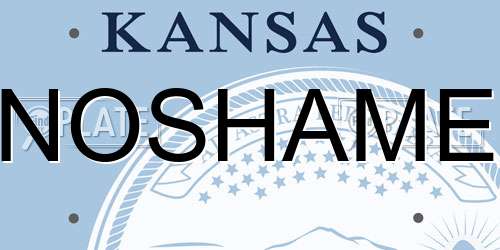NOSHAME Kansas License Plate