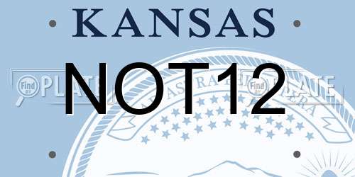 NOT12 Kansas License Plate
