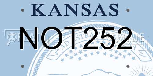 NOT252 Kansas License Plate
