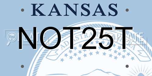 NOT25T Kansas License Plate