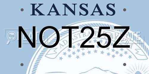NOT25Z Kansas License Plate