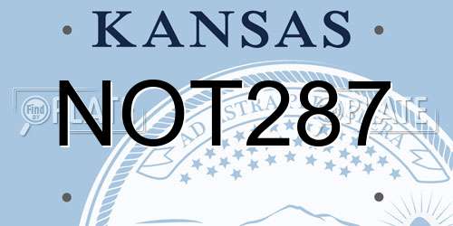 NOT287 Kansas License Plate