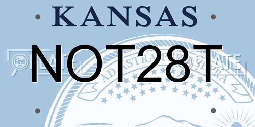 NOT28T Kansas License Plate
