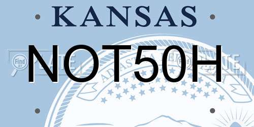 NOT50H Kansas License Plate