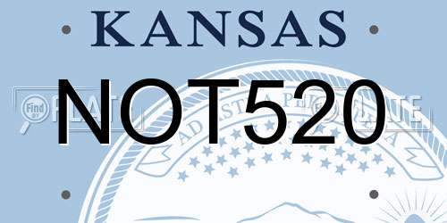 NOT520 Kansas License Plate
