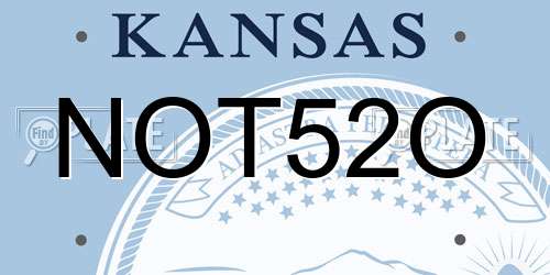 NOT52O Kansas License Plate