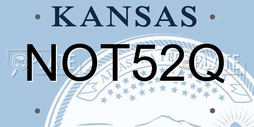NOT52Q Kansas License Plate