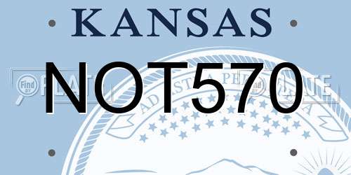 NOT570 Kansas License Plate