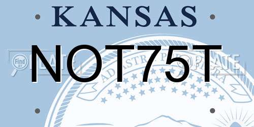 NOT75T Kansas License Plate