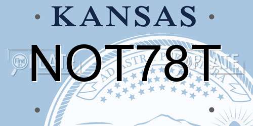 NOT78T Kansas License Plate