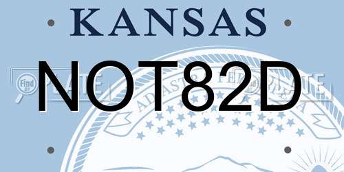 NOT82D Kansas License Plate