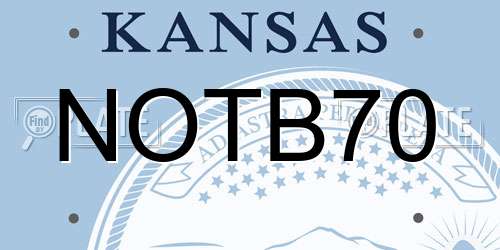 NOTB70 Kansas License Plate