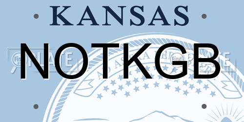 NOTKGB Kansas License Plate