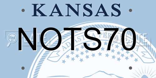 NOTS70 Kansas License Plate
