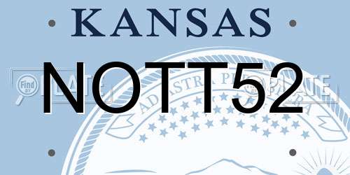 NOTT52 Kansas License Plate