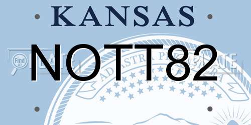 NOTT82 Kansas License Plate