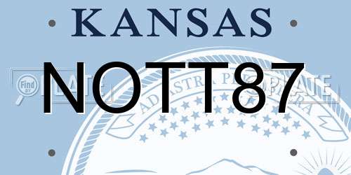 NOTT87 Kansas License Plate