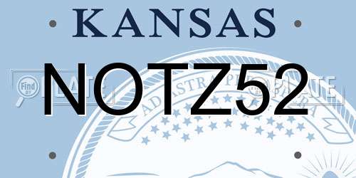 NOTZ52 Kansas License Plate