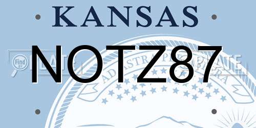 NOTZ87 Kansas License Plate
