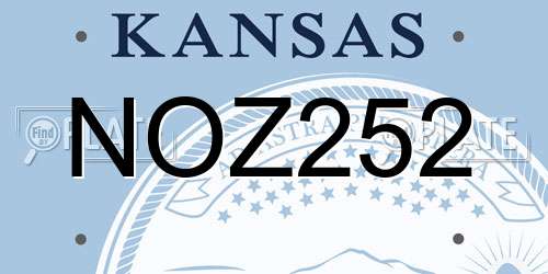 NOZ252 Kansas License Plate