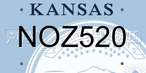 NOZ520 Kansas License Plate