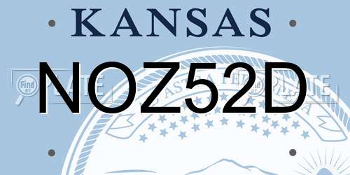 NOZ52D Kansas License Plate