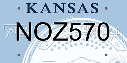 NOZ570 Kansas License Plate