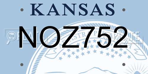 NOZ752 Kansas License Plate